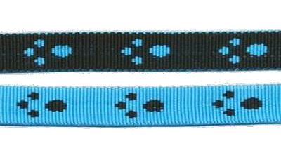 Double-sided pattern with paw prints in pink and blue