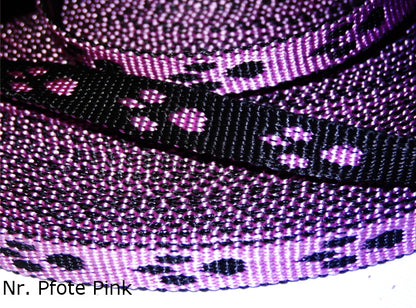 Doppelseitiges Muster mit Pfoten in Rosa und Blau