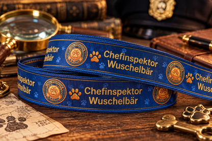 Chefinspektor-Ripsband 22 mm in Dunkelblau und Goldfarben, gestaltetes Hauptbild